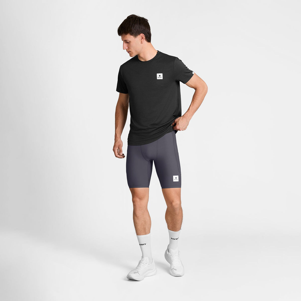 ランニングタイツ SM55002c611 Combat+ Rib Short Tights 8inch - Grey [メンズ]