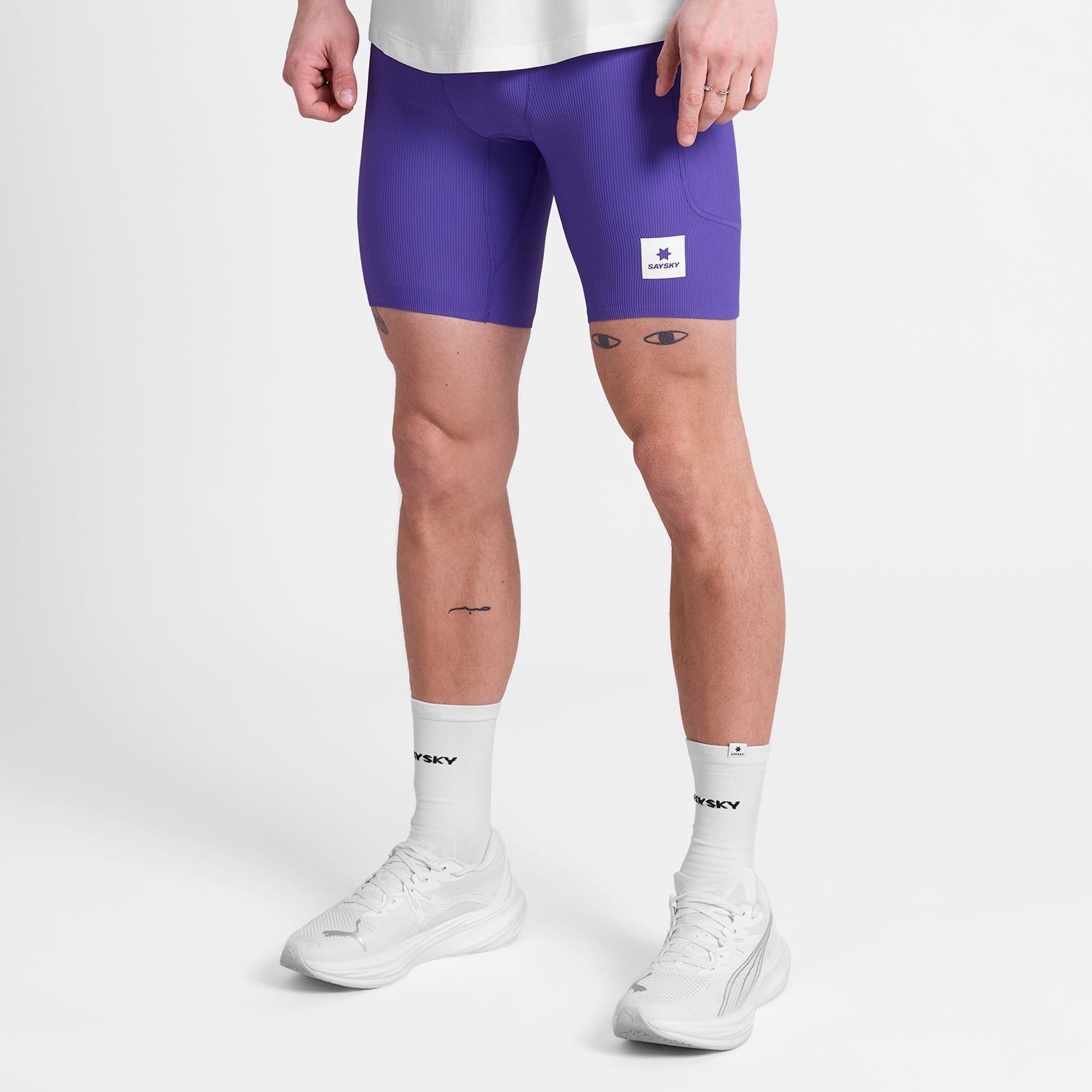 ランニングタイツ SM55002c715 Combat+ Rib Short Tights 8inch - Purple [メンズ]