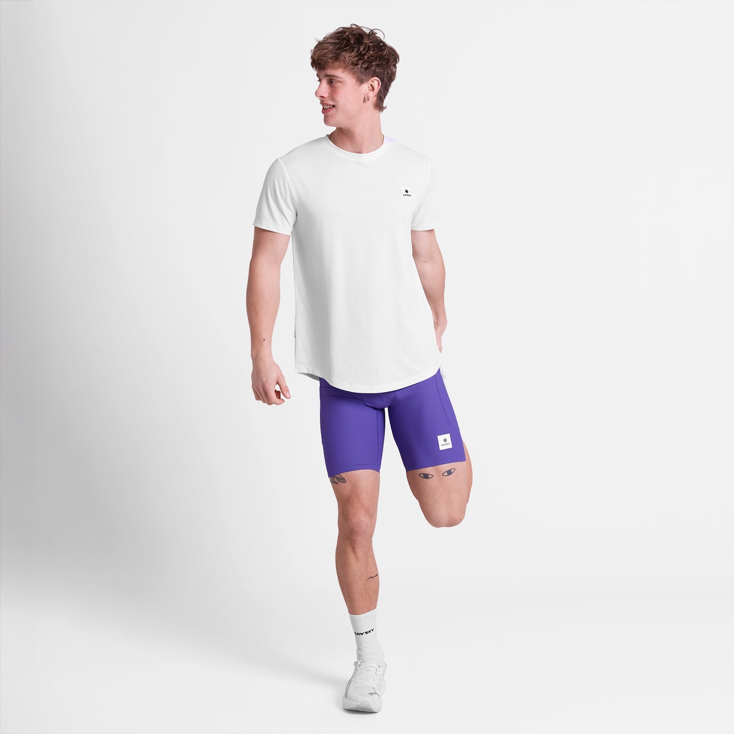 ランニングタイツ SM55002c715 Combat+ Rib Short Tights 8inch - Purple [メンズ]