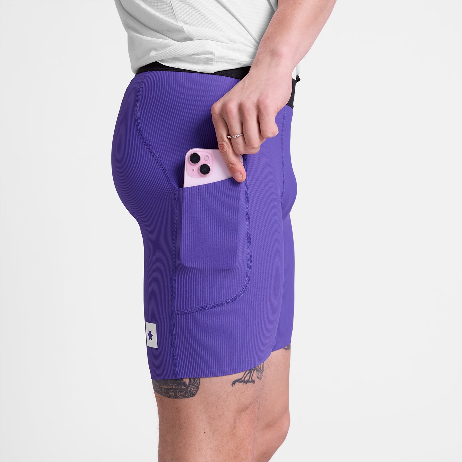 ランニングタイツ SM55002c715 Combat+ Rib Short Tights 8inch - Purple [メンズ]