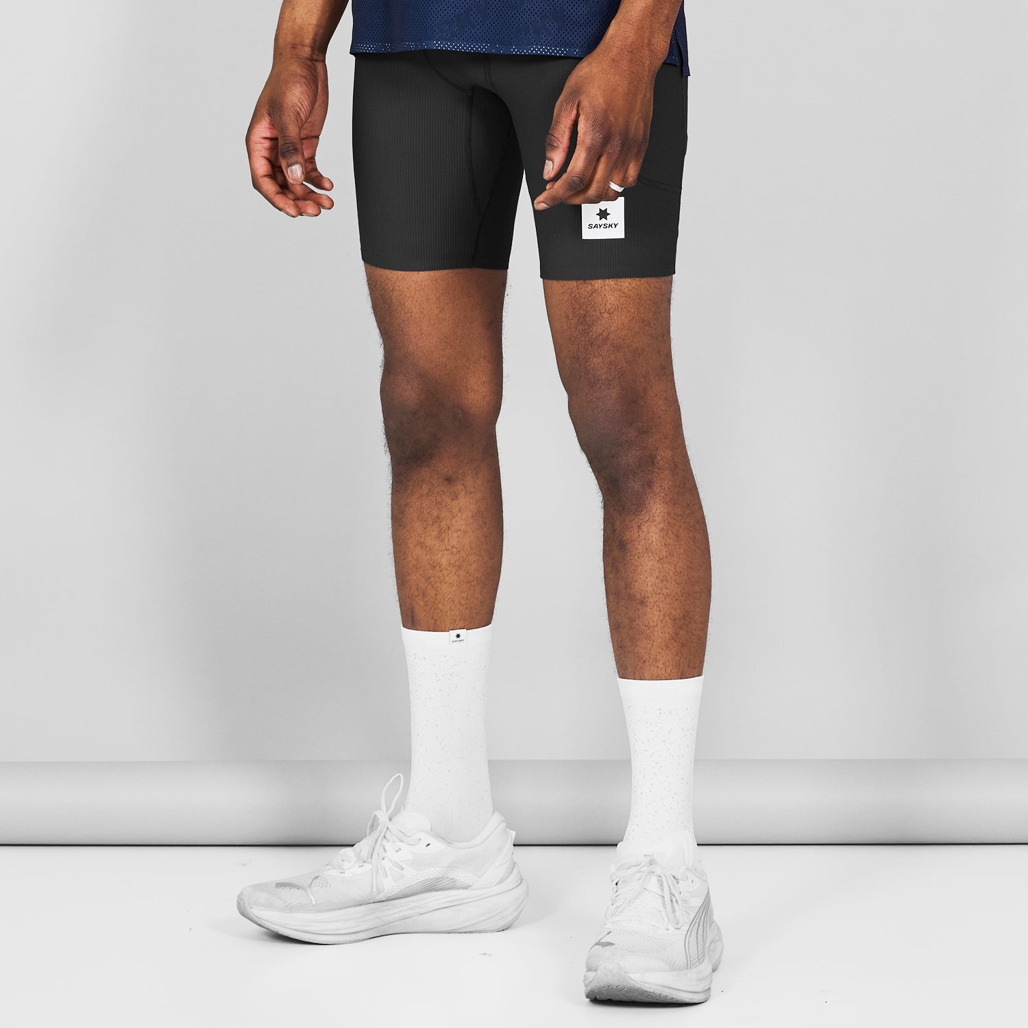 ランニングタイツ SM55002c901 Combat+ Rib Short Tights 8inch - Black [メンズ]