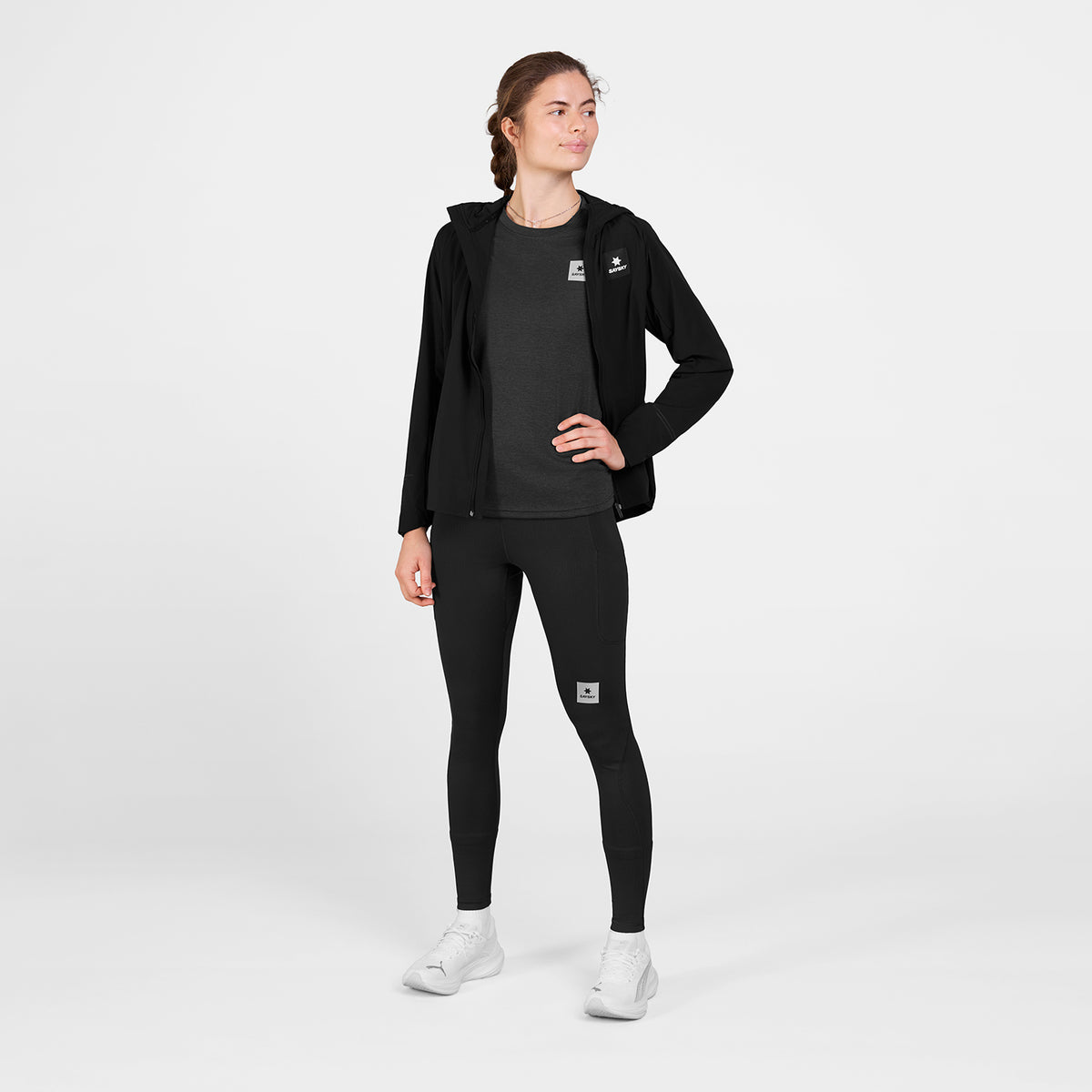 ランニングジャケット SW10001c901 W Clean Pace Flex Hooded Jacket - Black [レディーズ]
