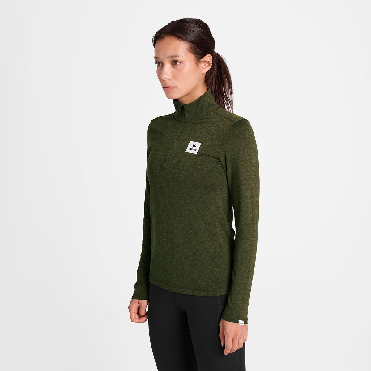 ランニングTシャツ（ロングスリーブ） SW20002c3001 W Pace 1/2 Zip Long Sleeve - Green [レディーズ]