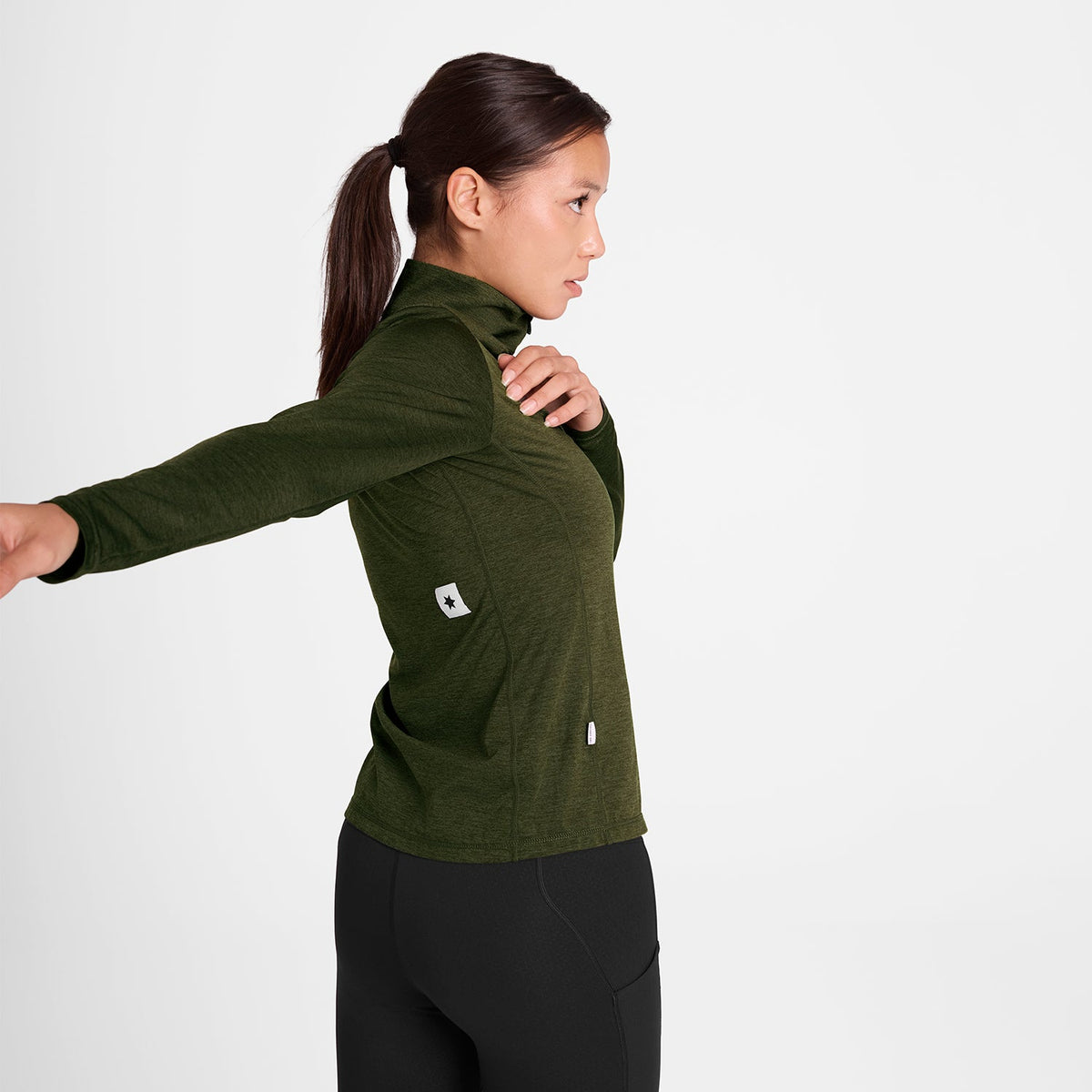 ランニングTシャツ（ロングスリーブ） SW20002c3001 W Pace 1/2 Zip Long Sleeve - Green [レディーズ]