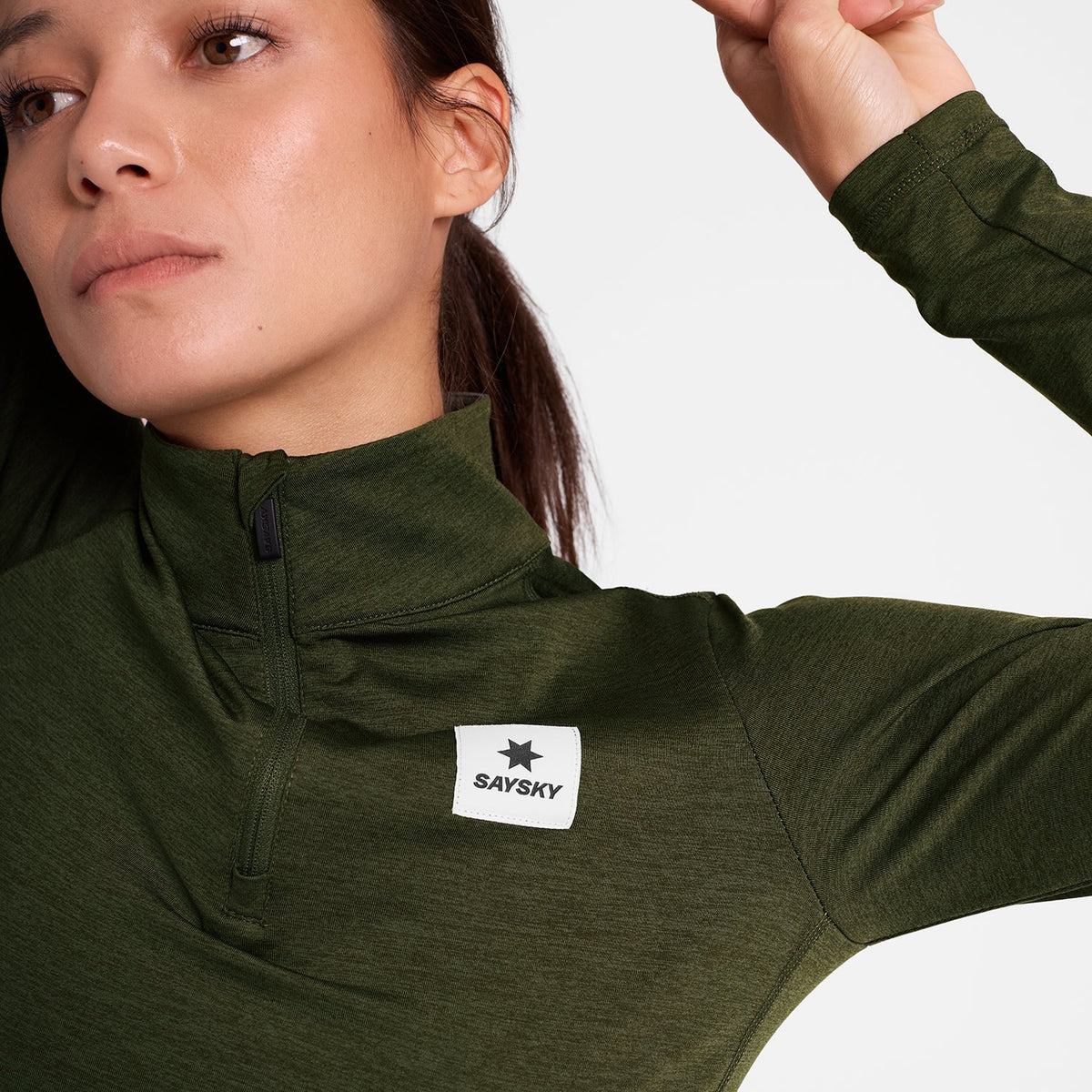 ランニングTシャツ（ロングスリーブ） SW20002c3001 W Pace 1/2 Zip Long Sleeve - Green [レディーズ]