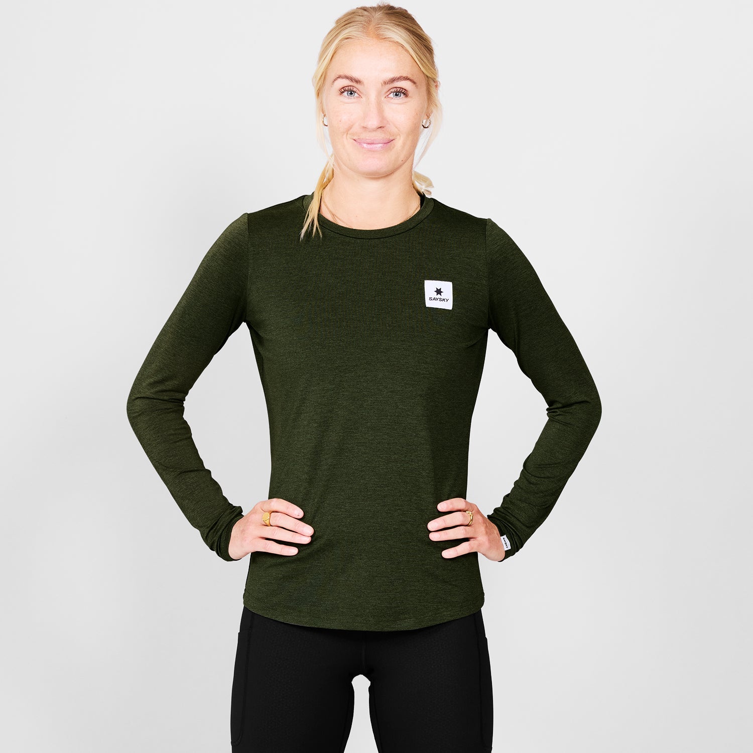 ランニングTシャツ（ロングスリーブ） SW20003c3001 W Clean Pace Long Sleeve - Green [レディーズ]