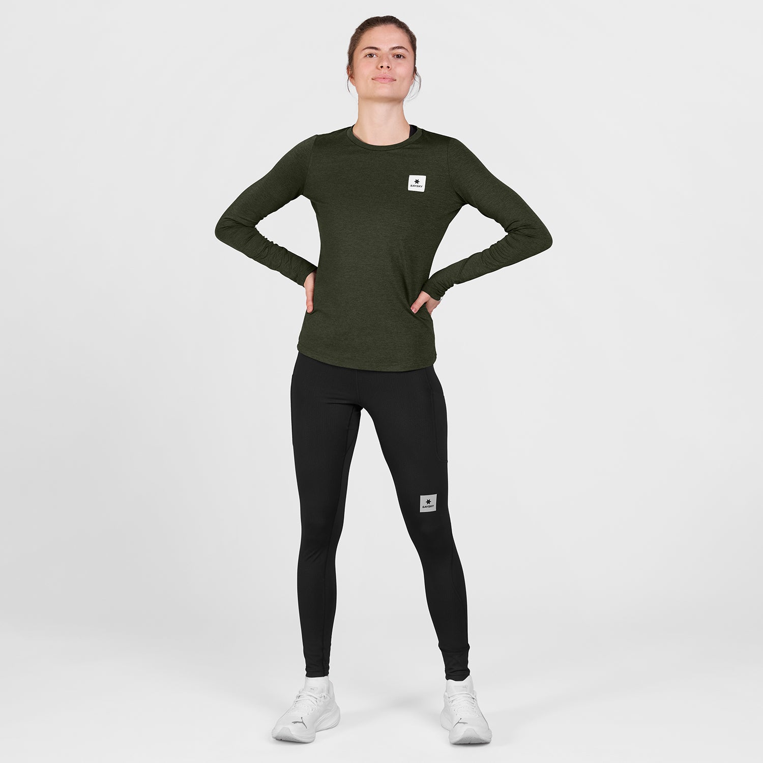 ランニングTシャツ（ロングスリーブ） SW20003c3001 W Clean Pace Long Sleeve - Green [レディーズ]
