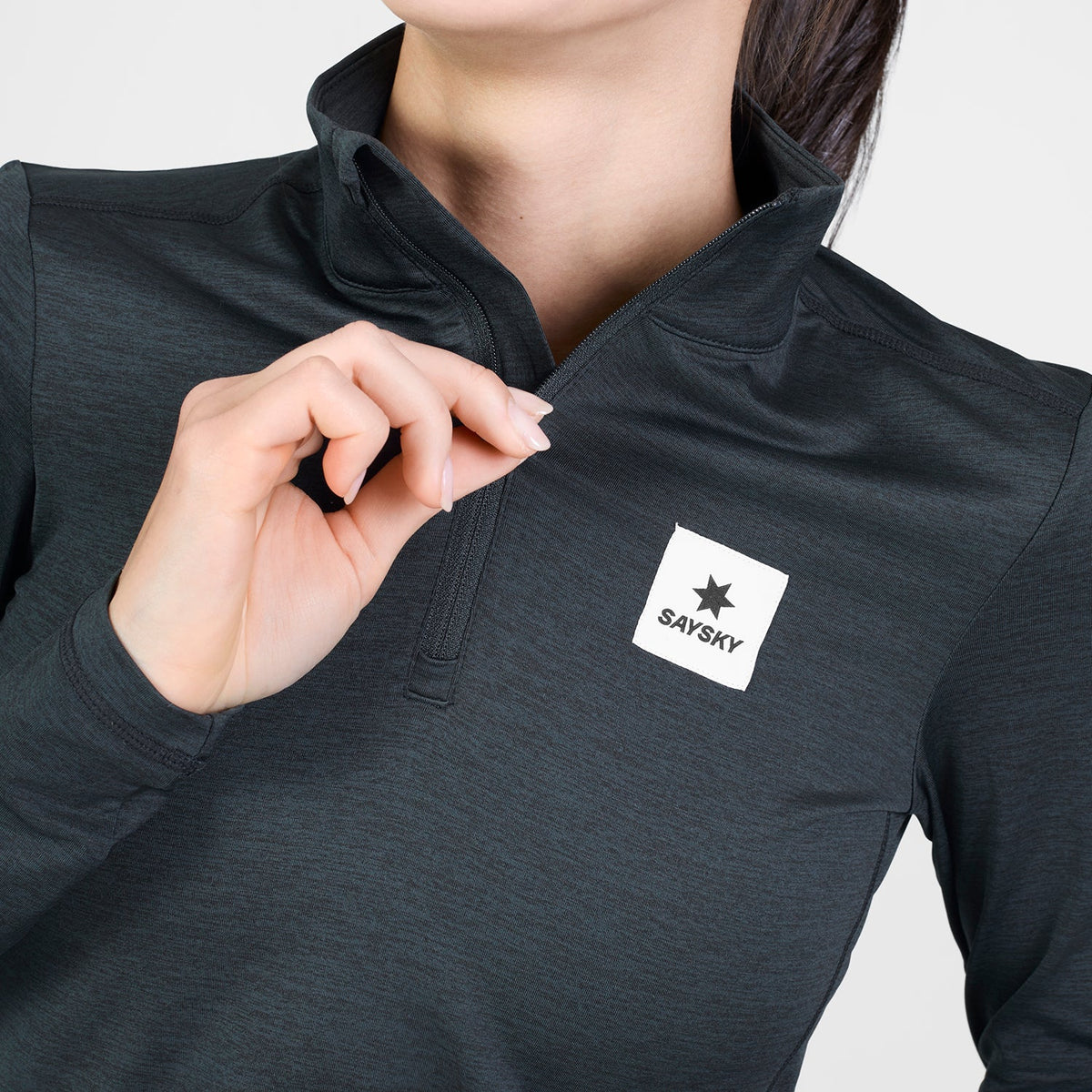 ランニングTシャツ（ロングスリーブ） SW20009c9001 Wmns Tiger Pace Half Zip Long Sleeve - Black [レディーズ]