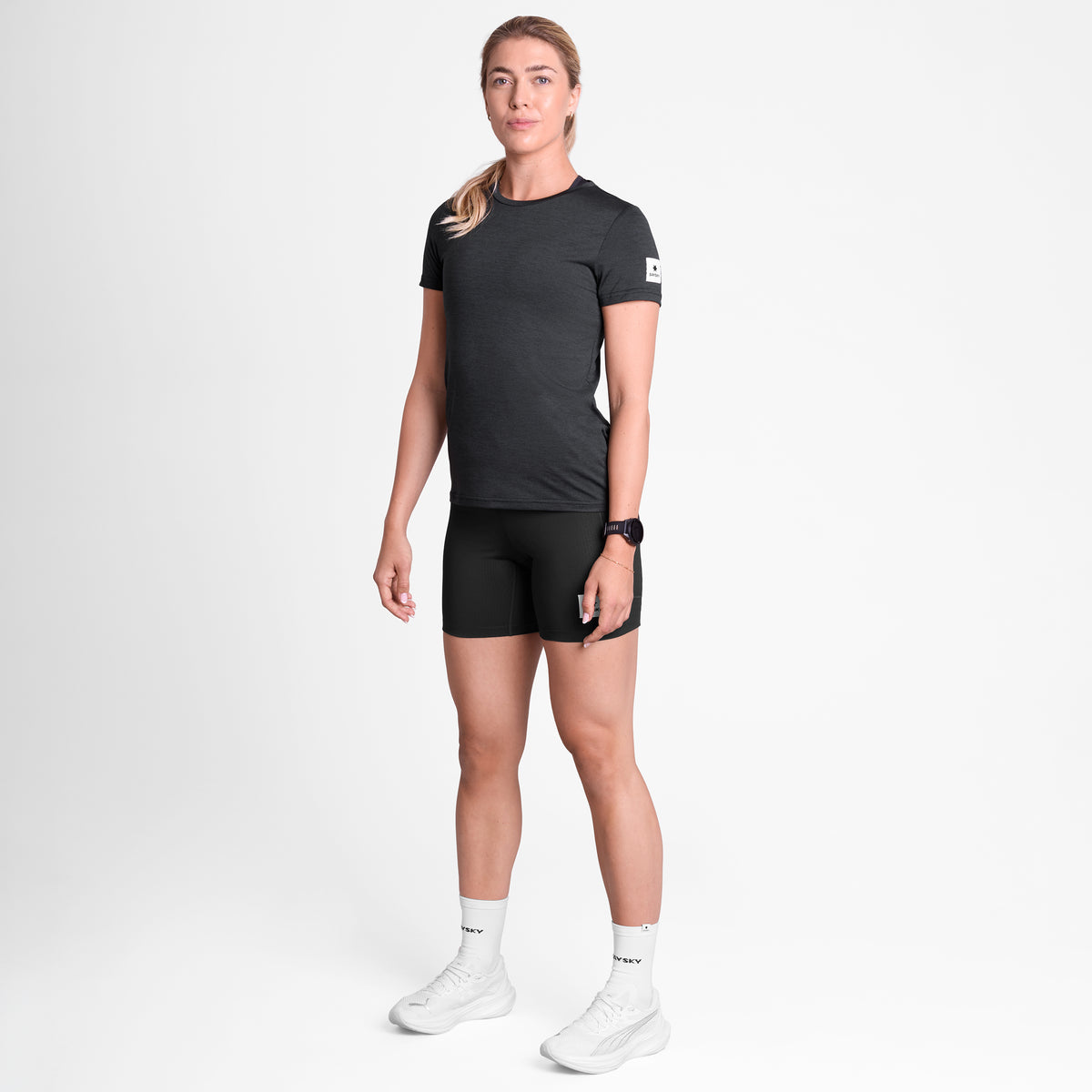 ランニングTシャツ SW25002c9001 W Clean Pace T-shirt - Black [レディーズ]