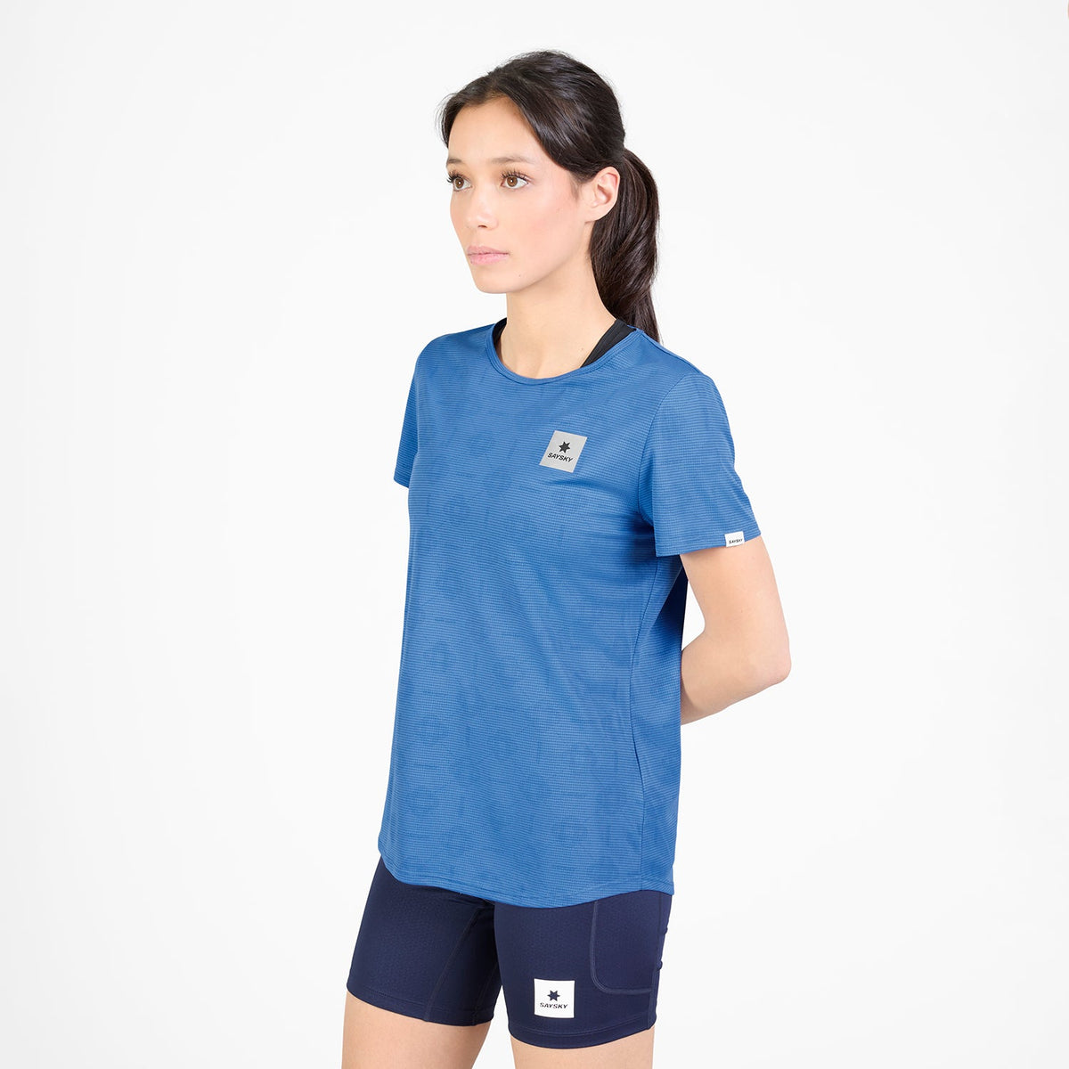 ランニングTシャツ SW25019c1075 W Reactive Flow T-shirt - Blue Aop [レディーズ]