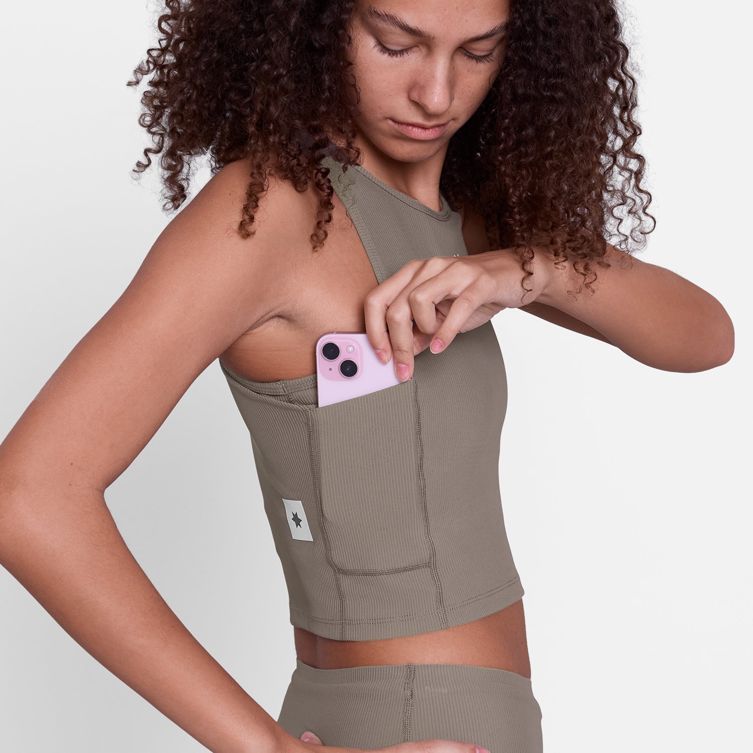 クロップトップ SW30005c714 W Combat Rib Crop Top - Taupe [レディーズ]