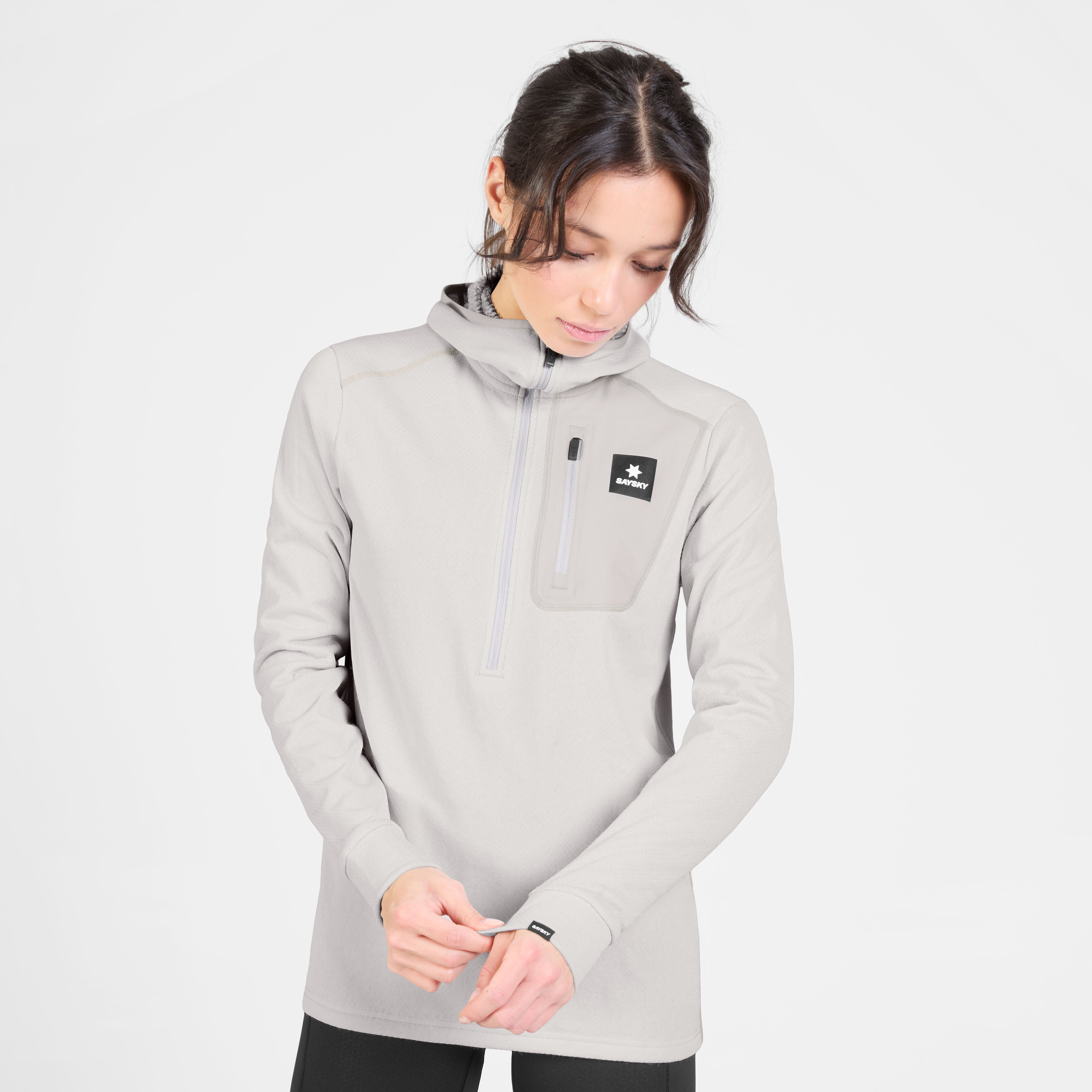 スウェットパーカー SW35001c610 W Combat Half Zip Fleece Hoodie - Grey [レディーズ]