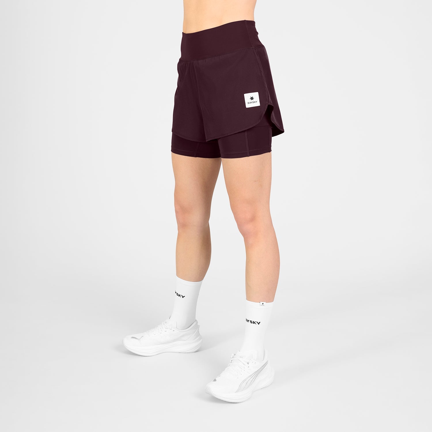 ランニングショーツ SW40002c512 W Pace 2-in-1 Shorts 3inch - Burgundy [レディーズ]
