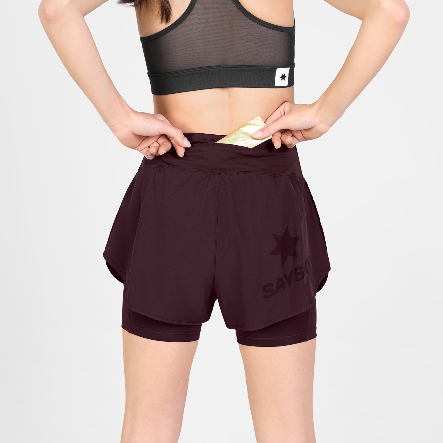 ランニングショーツ SW40002c512 W Pace 2-in-1 Shorts 3inch - Burgundy [レディーズ]