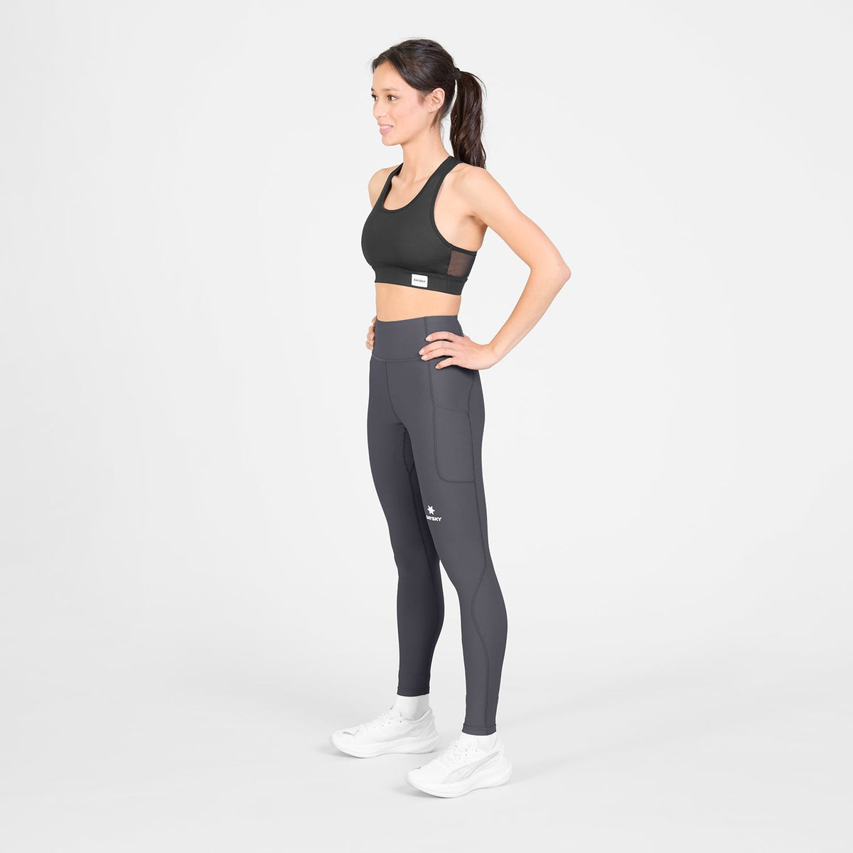 ランニングタイツ SW50006c611 W Combat+ Rib Long Tights - Grey [レディーズ]