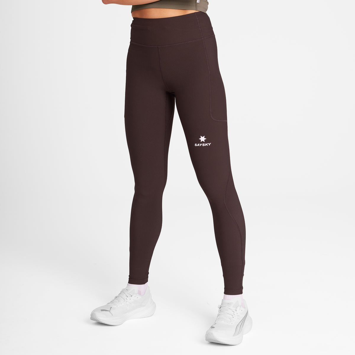 ランニングタイツ SW50006c712 W Combat+ Rib Long Tights - Brown [レディーズ]