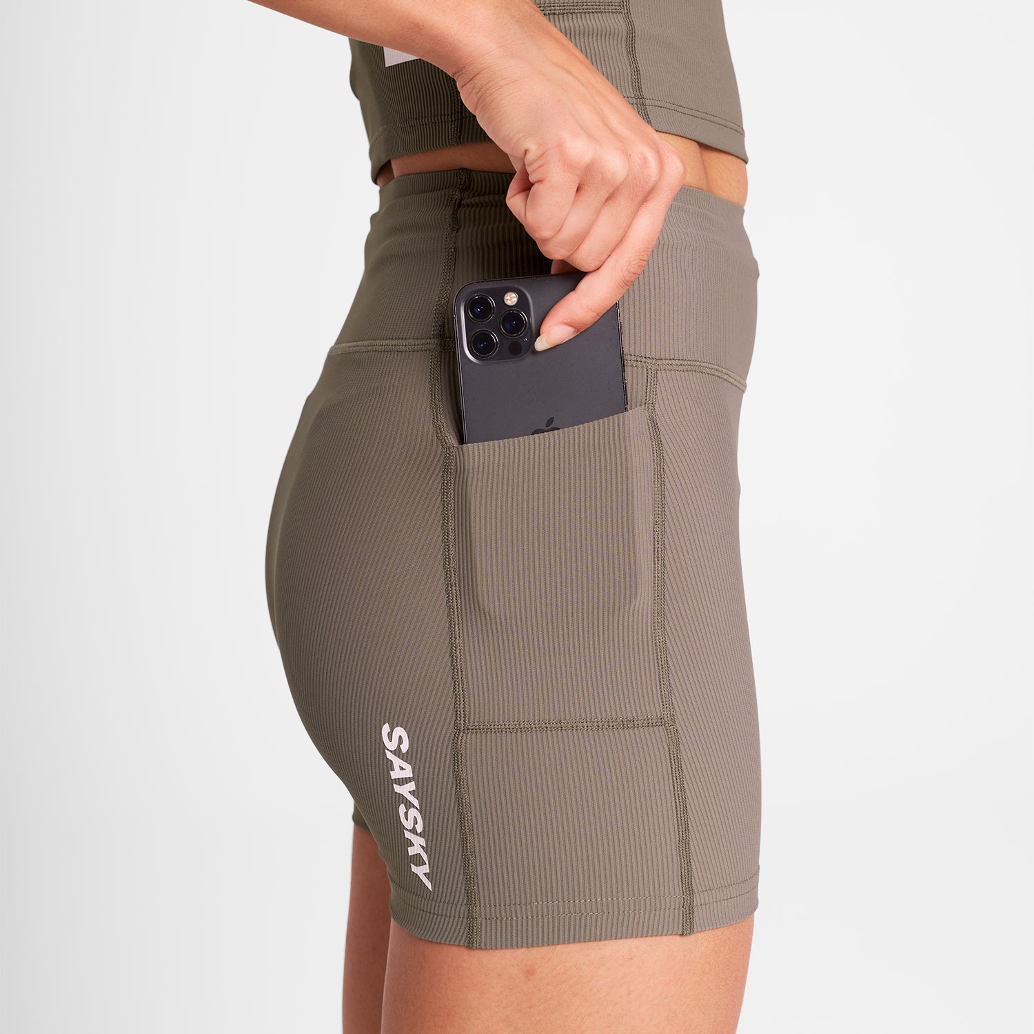 ランニングタイツ SW55002c714 W Combat+ Rib Short Tights 4inch - Taupe [レディーズ]