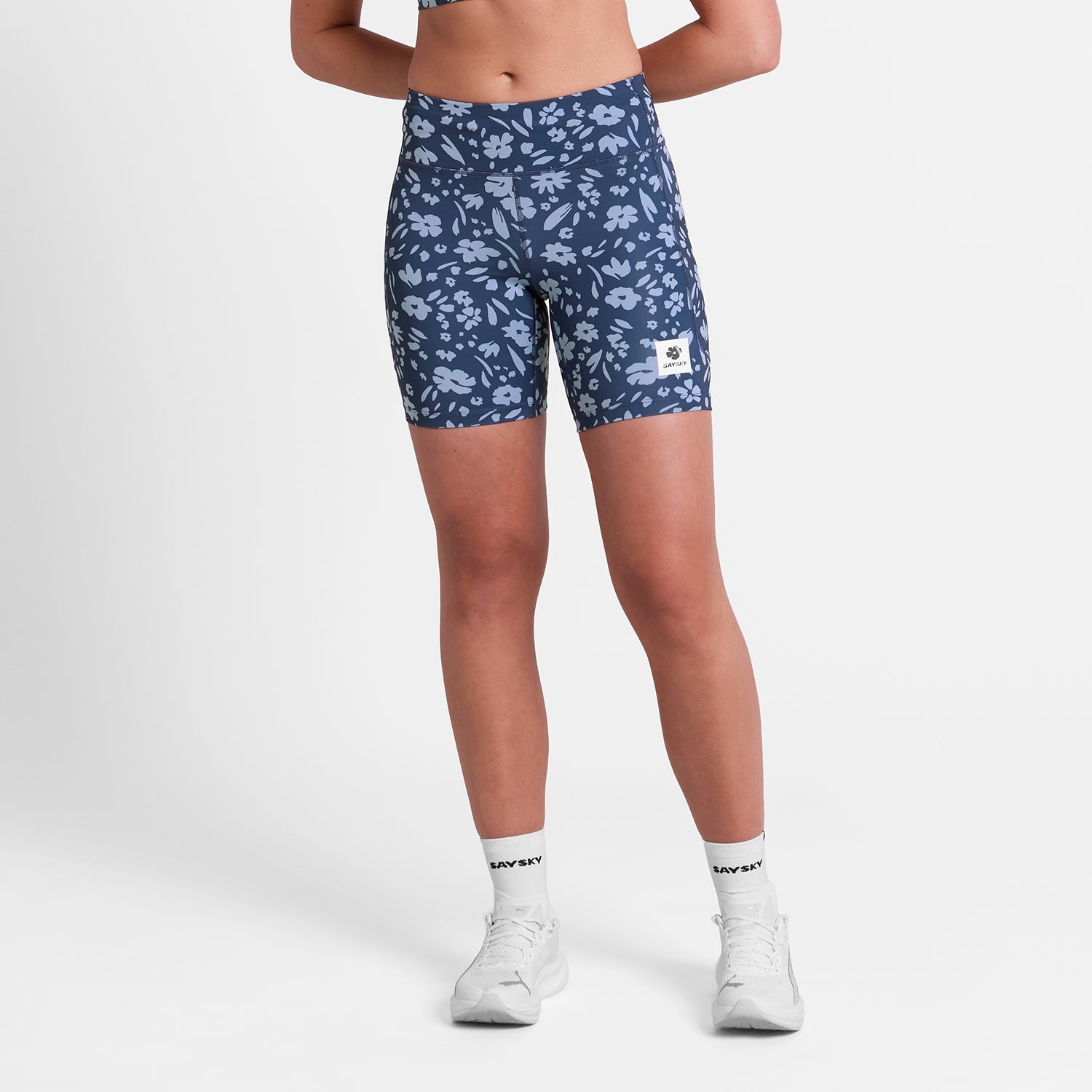 ランニングタイツ SW55008c1065 W Flower Combat+ Short Tights 7inch - Blueflower [レディーズ]