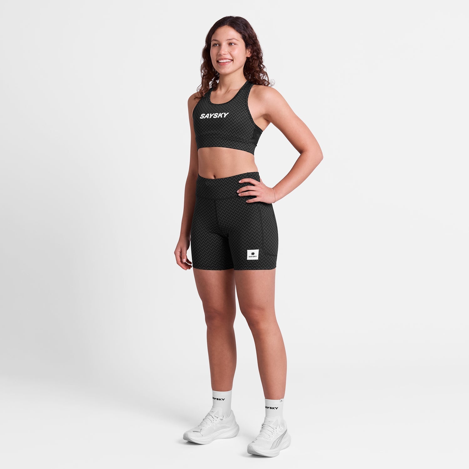 ランニングタイツ SW55010c1062 W Zig Zag Combat+ Short Tights 7inch - Blackzigzag [レディーズ]