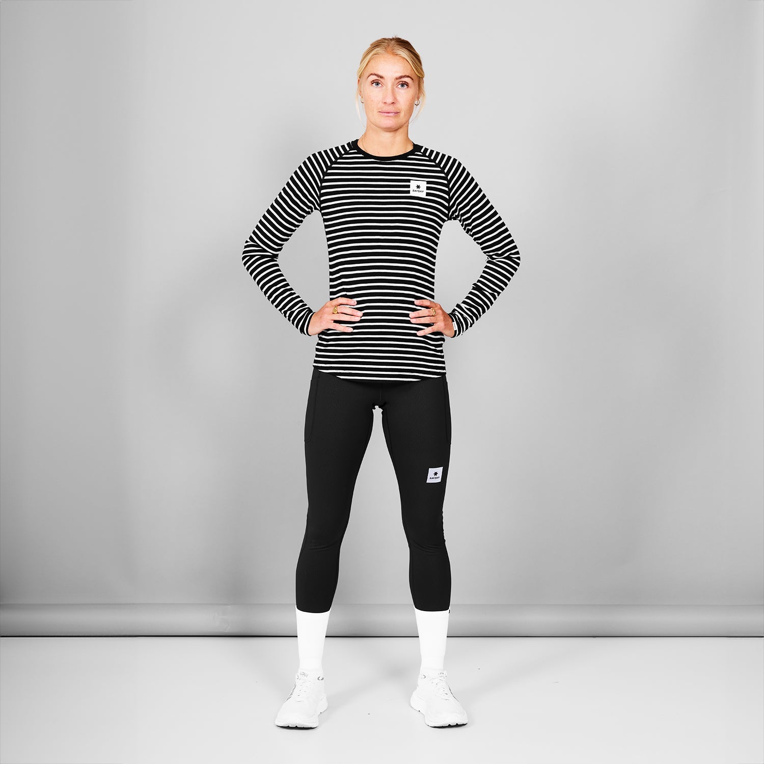 ランニングTシャツ(ロングスリーブ) XWRLS40c002 W Merino 165 Longsleeve - Stripes [レディーズ]
