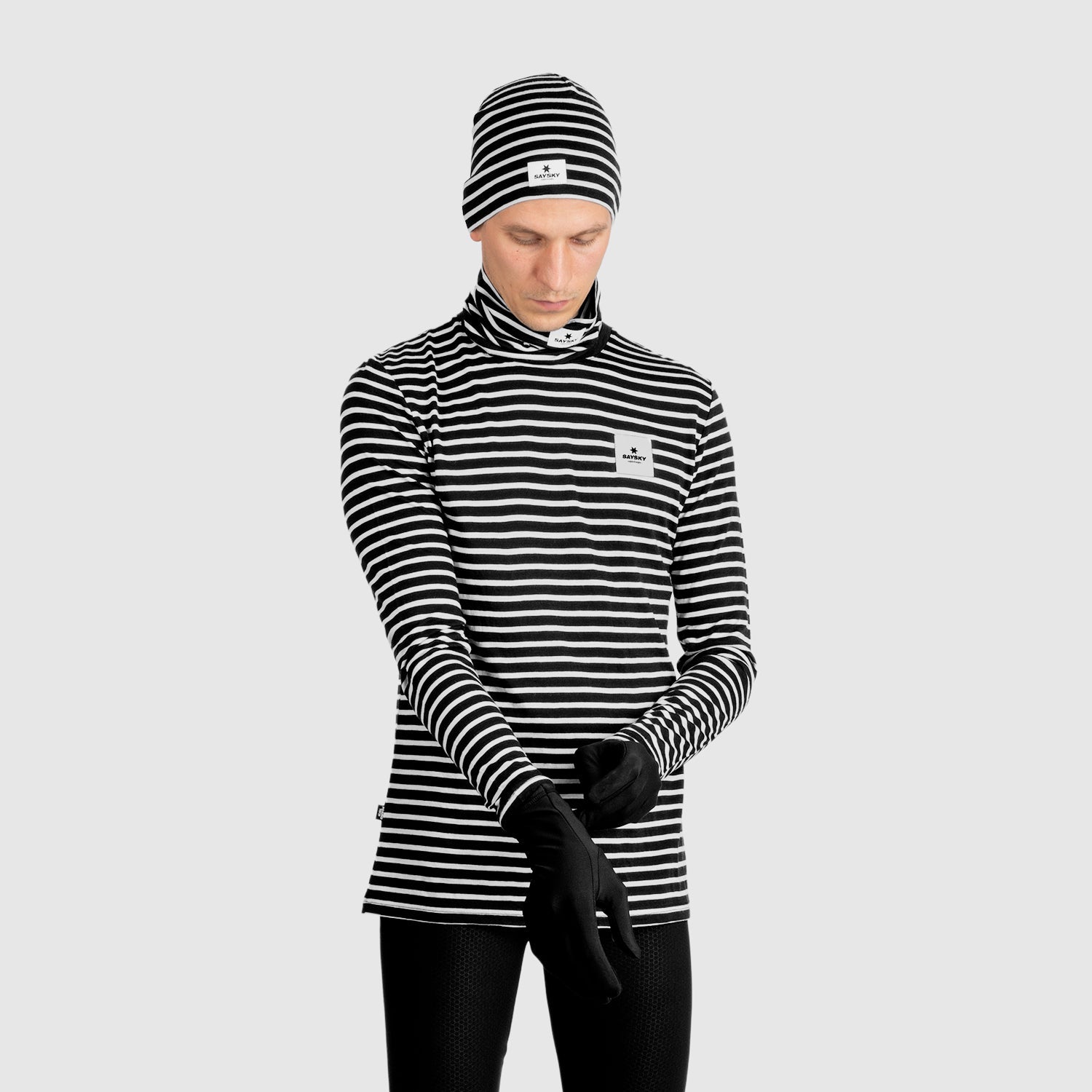 メリノハット XMAHA40c002 Striped Base 165 Merino Hat - Black/White Stripes [ユニセックス]