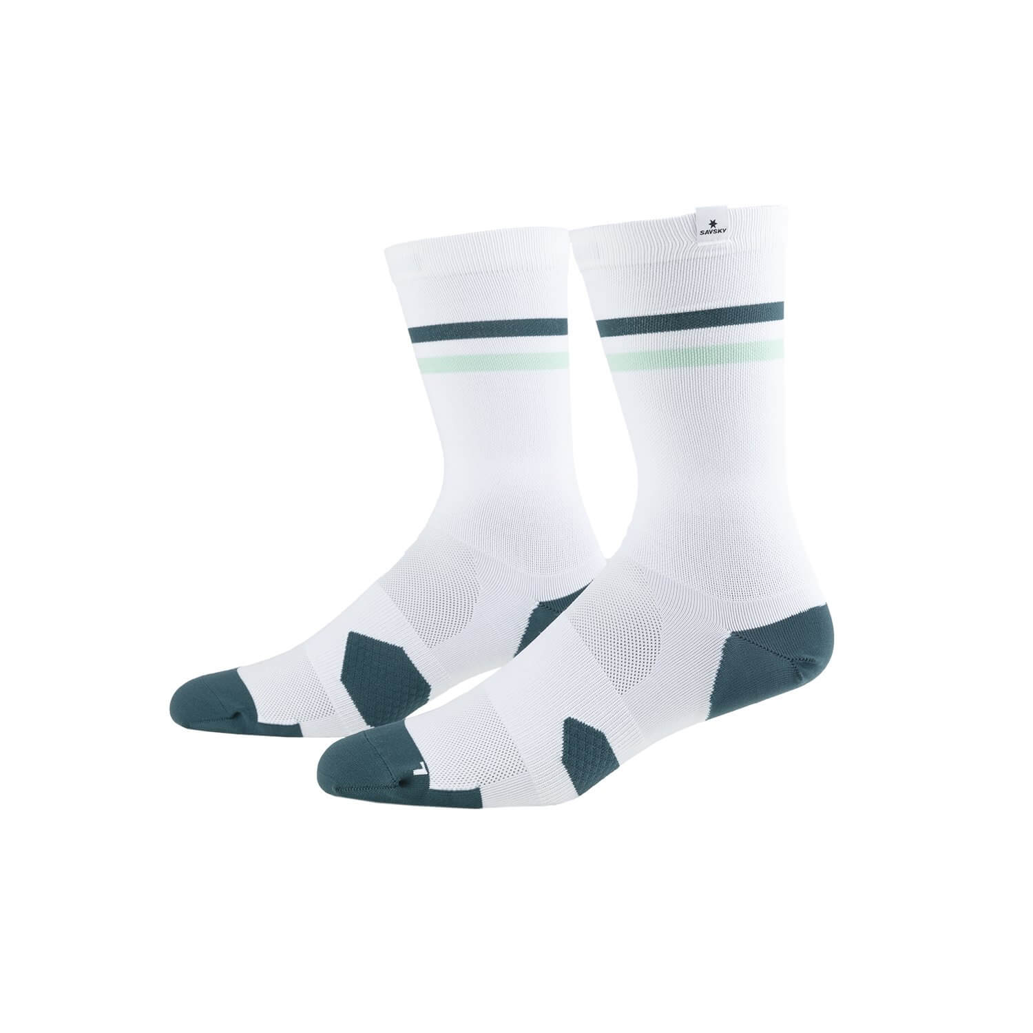 ランニングソックス DMASO3 Combat High Socks - White/Stripe [ユニセックス]