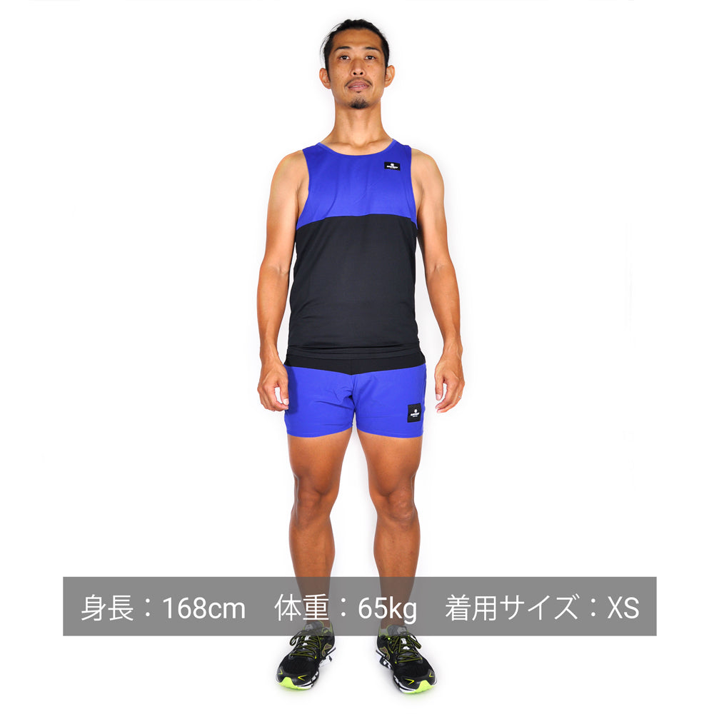 ランニングショーツ GMRSH01 Pace Shorts - Black/Royal Blue [ユニセックス]