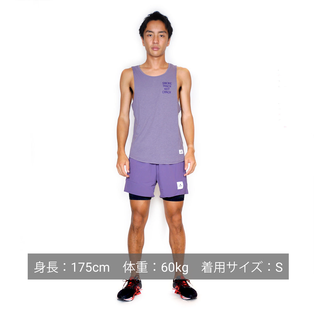 モーションシングレット GMRSI07 Smoke Track Motion Singlet - Purple Sage [ユニセックス]