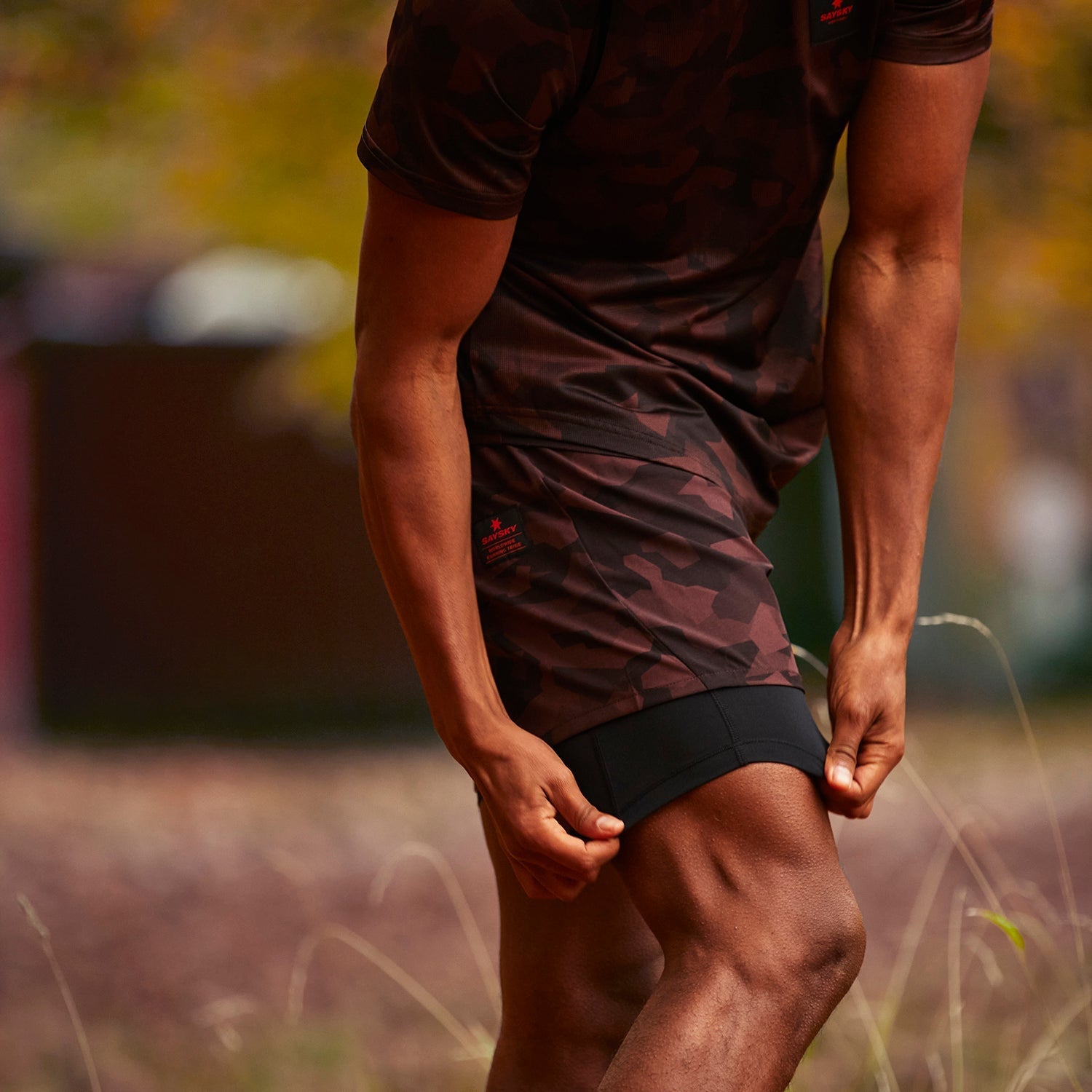 ランニングショーツ HMRSH01 Splinter 2 In 1 Shorts - Black Camo [ユニセックス]