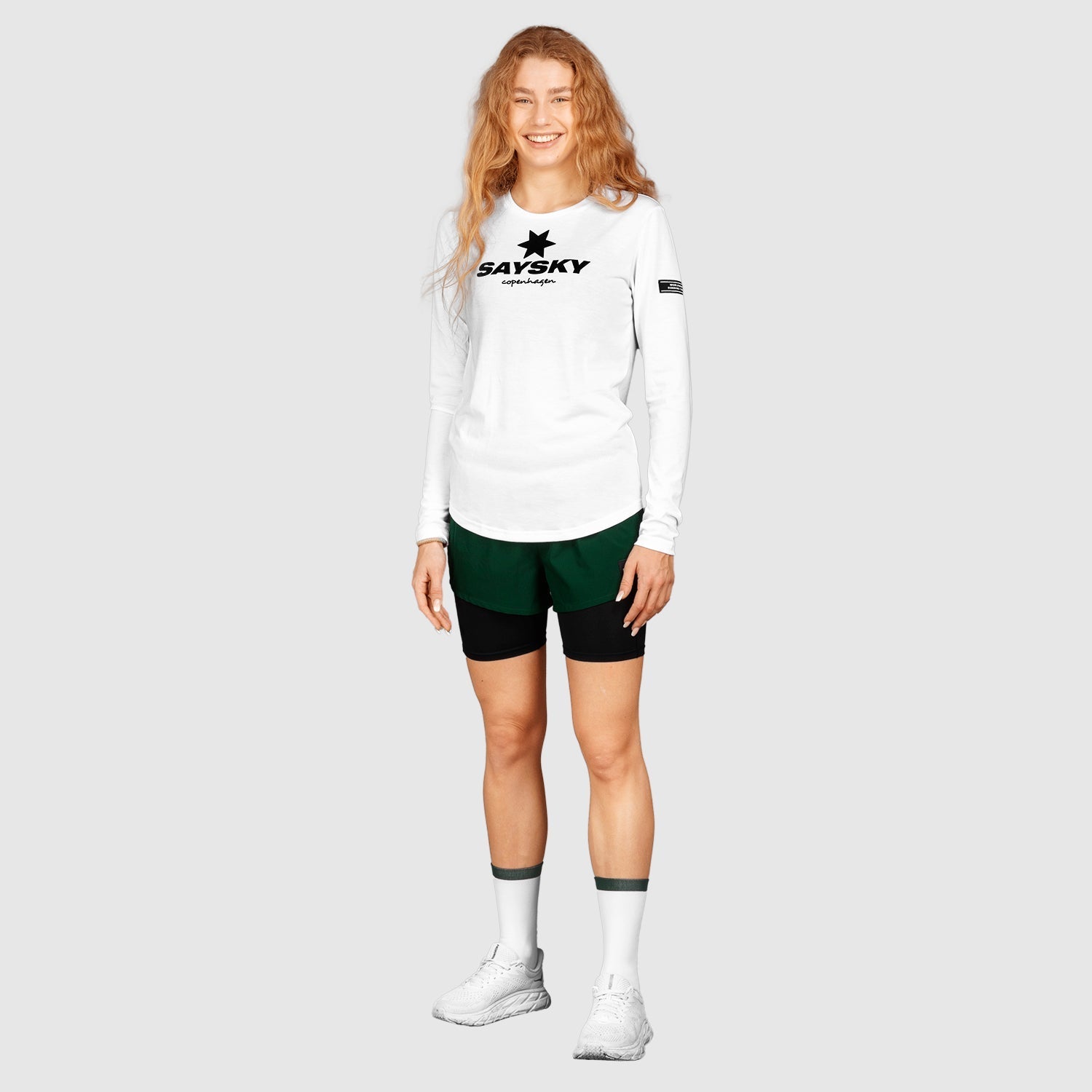 ランニングショーツ HGRSH02 Wmns 2-in-1 Shorts - Botanical Garden Green/Black [レディーズ]