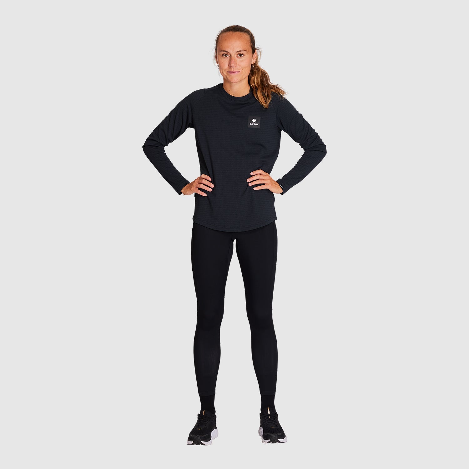 ランニングTシャツ(ロングスリーブ) KWRFL02c9001 Wmns Blaze Longsleeve Light-weight Fleece - Black [レディーズ]