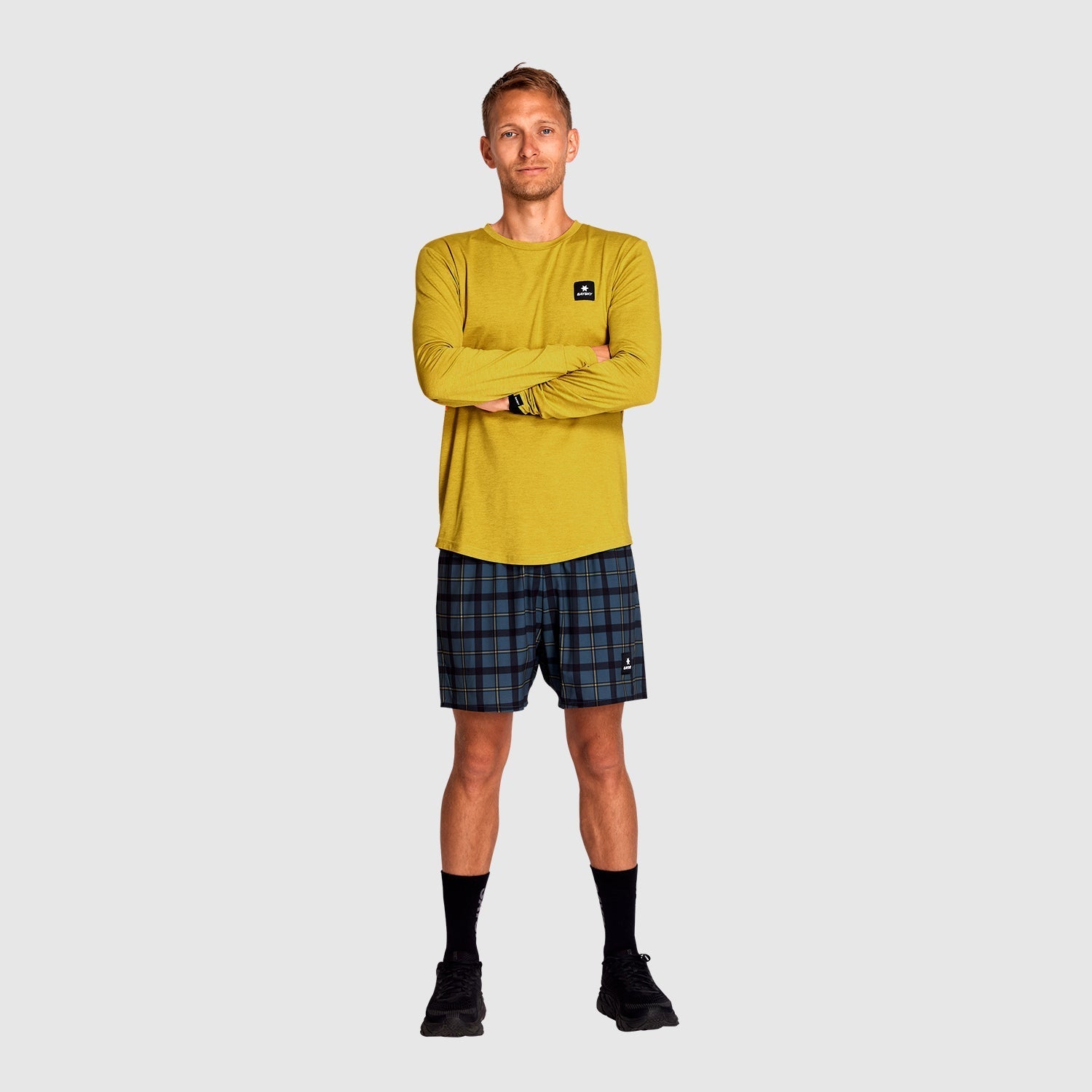 ランニングTシャツ(ロングスリーブ) KMRLS04c4002 Statement Pace Longsleeve - Yellow [メンズ]