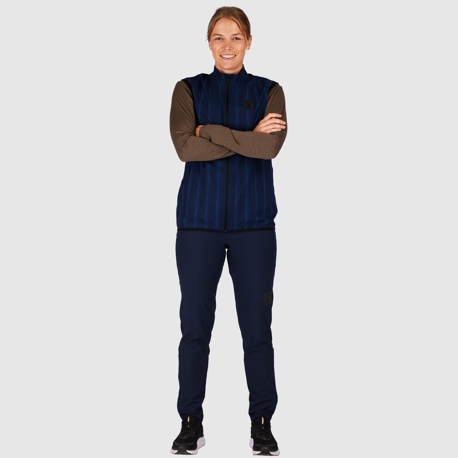 ランニングベスト ZMRVE01 Nn07 X Saysky Pace Vest - Black/Navy Stripe [ユニセックス]