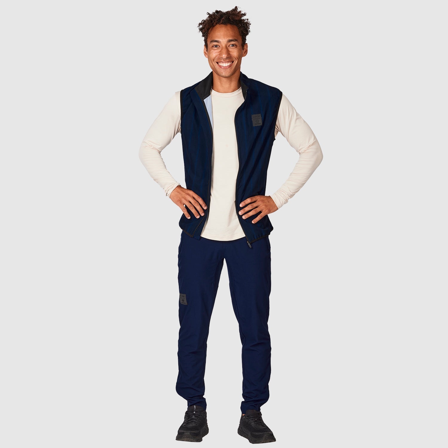 ランニングベスト ZMRVE01 Nn07 X Saysky Pace Vest - Black/Navy Stripe [ユニセックス]